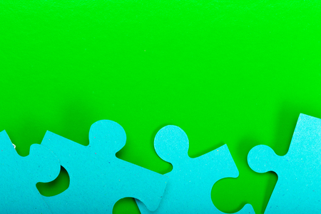 Puzzle pieces with empty space for textの写真素材