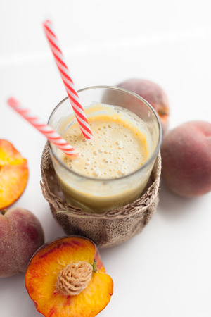 Glass of peach freshの写真素材