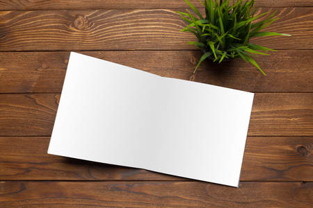 blank paper on deskの写真素材