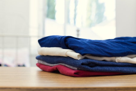 Stack of  clothesの写真素材