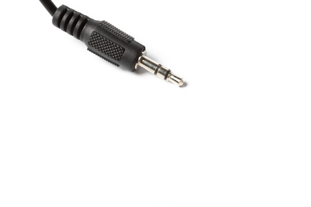 Black aux wire isolated on white