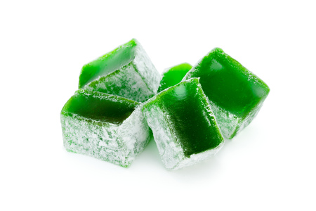 Tasty oriental sweets isolated on whiteの写真素材