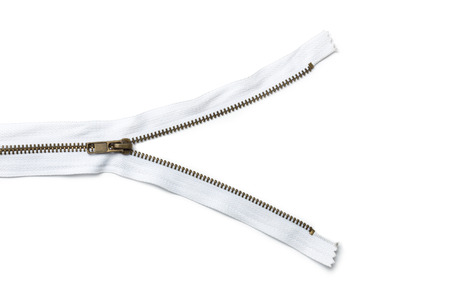 Zipper on white background