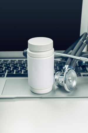 Medicine doctor's working tableの写真素材