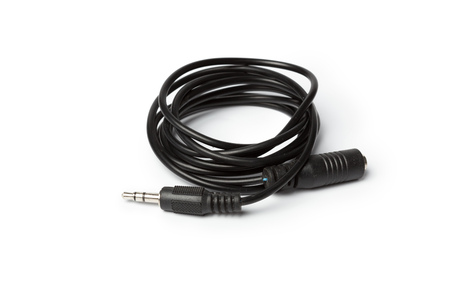 Black aux wire isolated on white