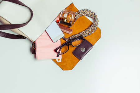 Woman's bag inside outの写真素材