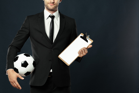 Coach, Business, Sport on black backgroundの写真素材
