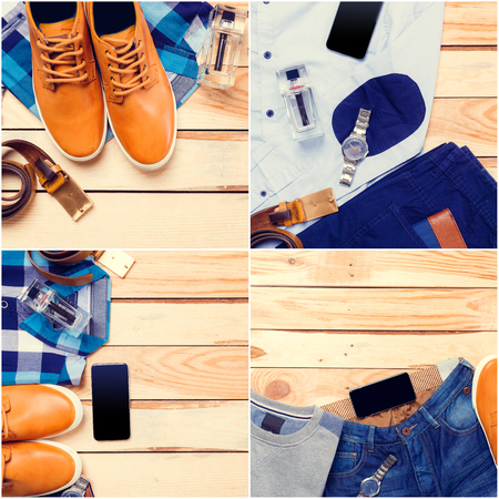 collage of men's clothingの写真素材