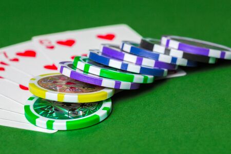 poker chips on the table