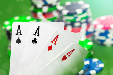 poker chips on the table
