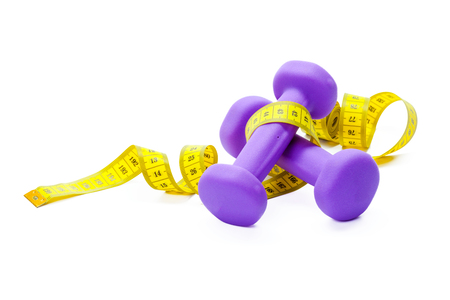 Fitness equipment. Healthy food. dumbbellsの写真素材