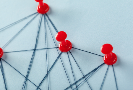 Network with pinsの写真素材