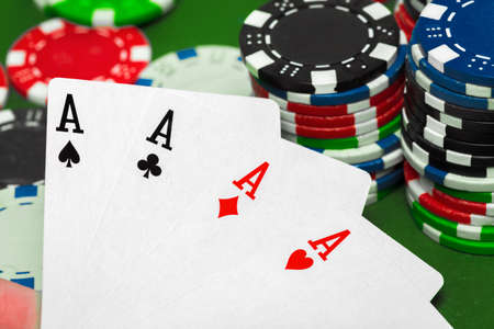 poker chips on the table