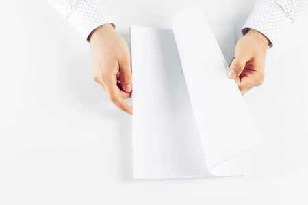 Man learning and writingの写真素材