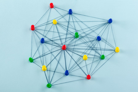 Network with pinsの写真素材