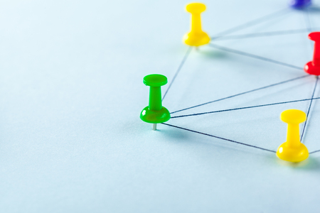 Network with pinsの写真素材
