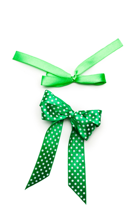 ribbon bow isolated on whiteの写真素材