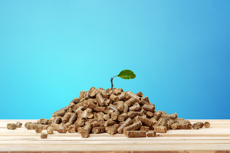 wooden pelletsの写真素材