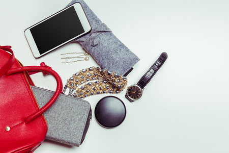 Contents of woman's bagの写真素材