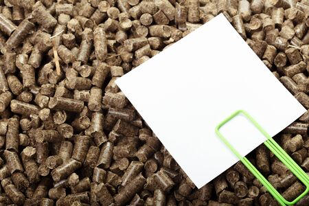 Wood pellets for fireplaces and stovesの写真素材