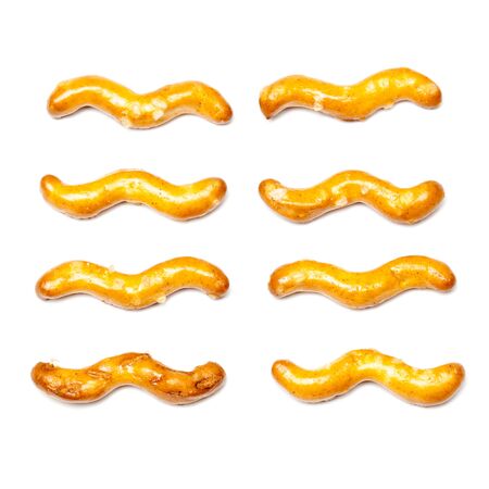 cookies bretzels on a white background