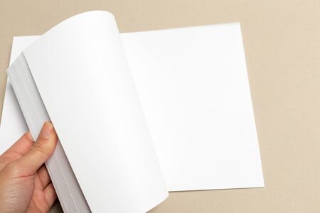 Blank paper on wood table