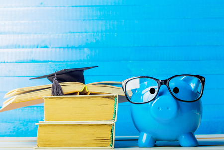 College graduate student diploma piggy bankの写真素材