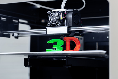 White 3D printing pieceの写真素材