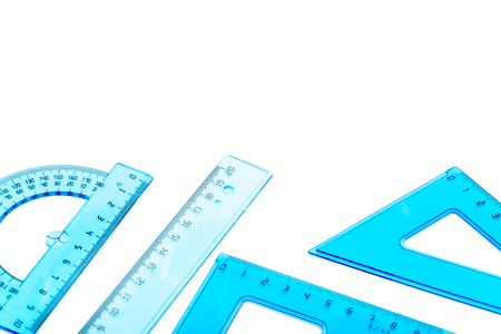 Plastic transparent Ruler with white backgroundの写真素材