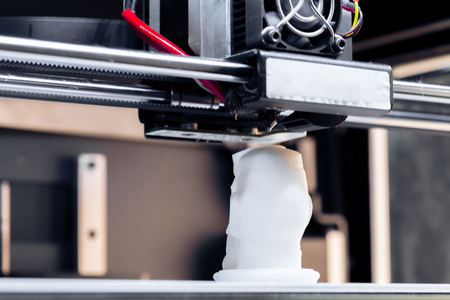White 3D printing pieceの写真素材