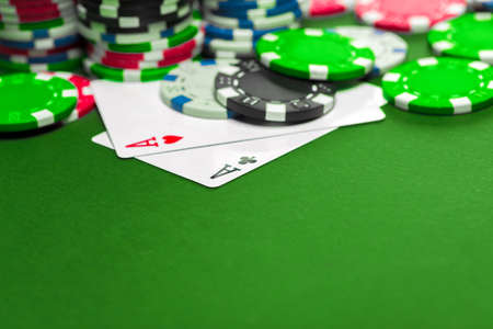 poker chips on the table
