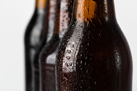 Set of beer bottles isolatedの写真素材