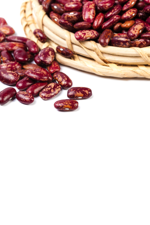 Red beans isolated on white backgroundの写真素材