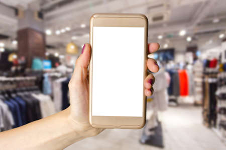 Modern smartphone in handの写真素材