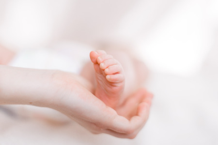 New born baby feetの写真素材