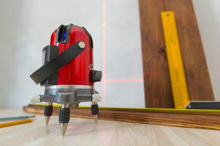Laser level measuring toolの写真素材