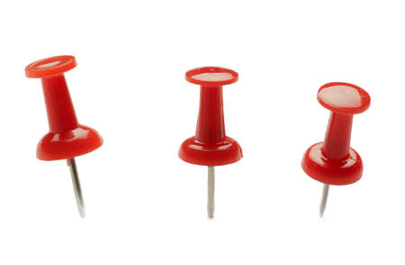 Push pins isolated on white background.の写真素材