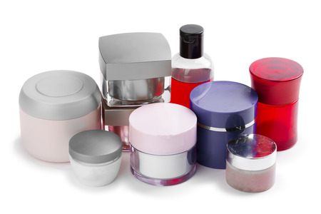 a tube of cosmetics on white backgroundの写真素材