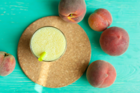 Glass of peach freshの写真素材