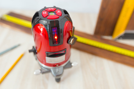 Laser level measuring toolの写真素材