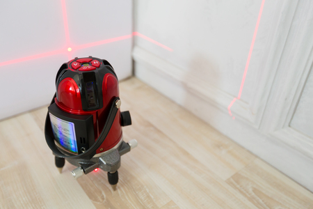 Laser level measuring toolの写真素材
