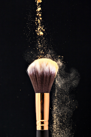 Professional black make-up brush with powderの写真素材