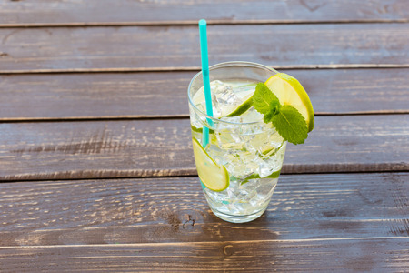 Fresh lemonade with iceの写真素材