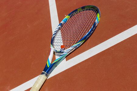 racket on the cortの写真素材