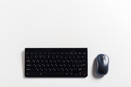 keyboard and mouse on the table .の写真素材