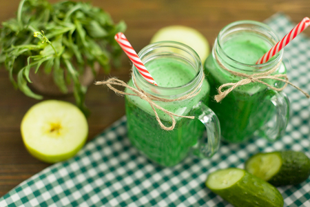 Fresh green smoothy drinkの写真素材