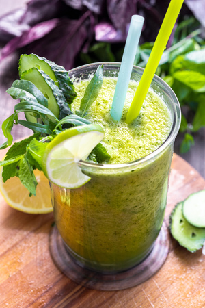 Green vegetable smoothieの写真素材