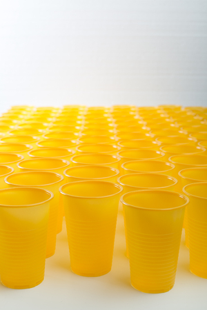 disposable plastic glassesの写真素材