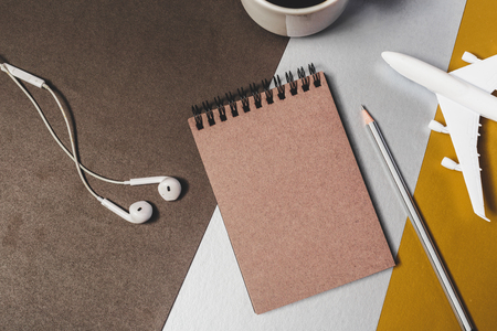 Work space, top viewの写真素材