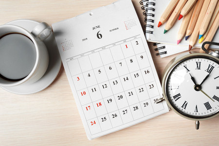 work space. calendarの写真素材
